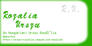 rozalia urszu business card